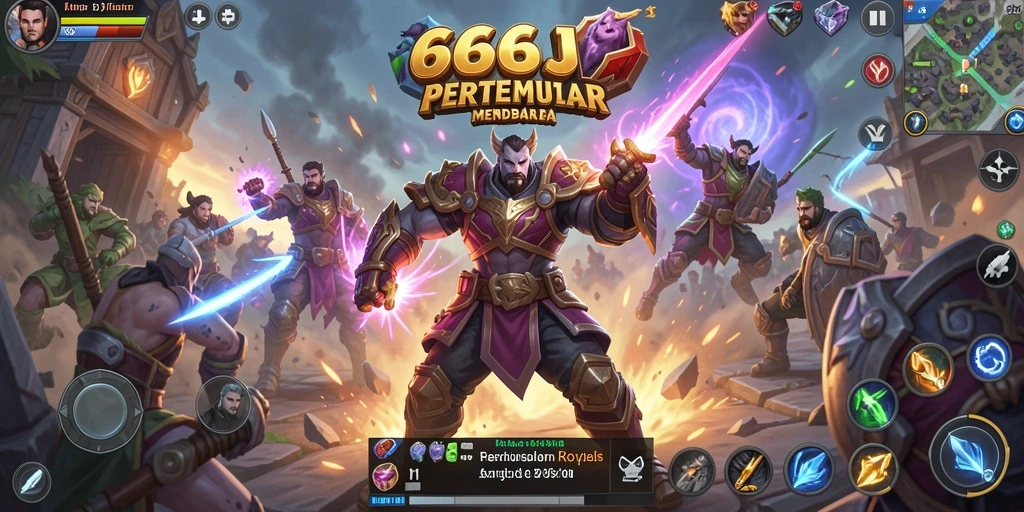 Tampilan seru dari gameplay Battle Royale di 666J.