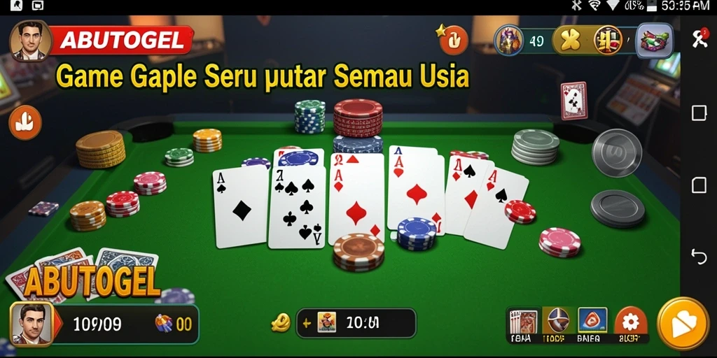 Tampilan gameplay Gaple yang seru dan interaktif di ABUTOGEL.
