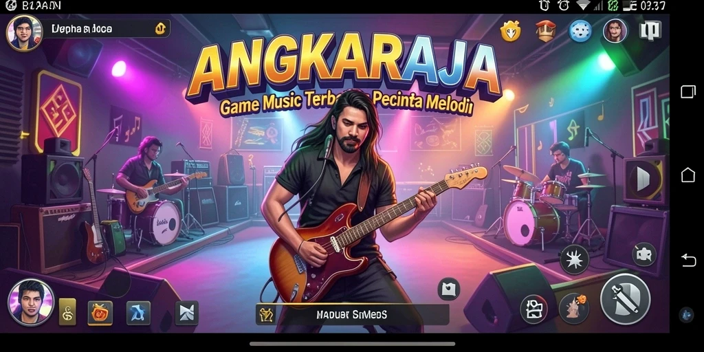 Screenshot gameplay <strong>ANGKARAJA</strong> menampilkan interaksi musik yang seru.