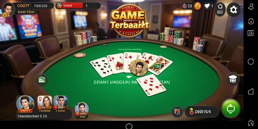 Gameplay seru COO77 dengan pemain bersaing di meja Poker.