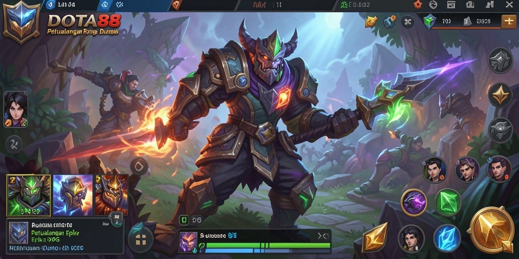 Screenshot menunjukkan aksi epik dalam permainan DOTA88 di dunia RPG.