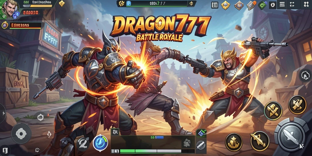 Tampilan mendebarkan dari gameplay Battle Royale DRAGON777.