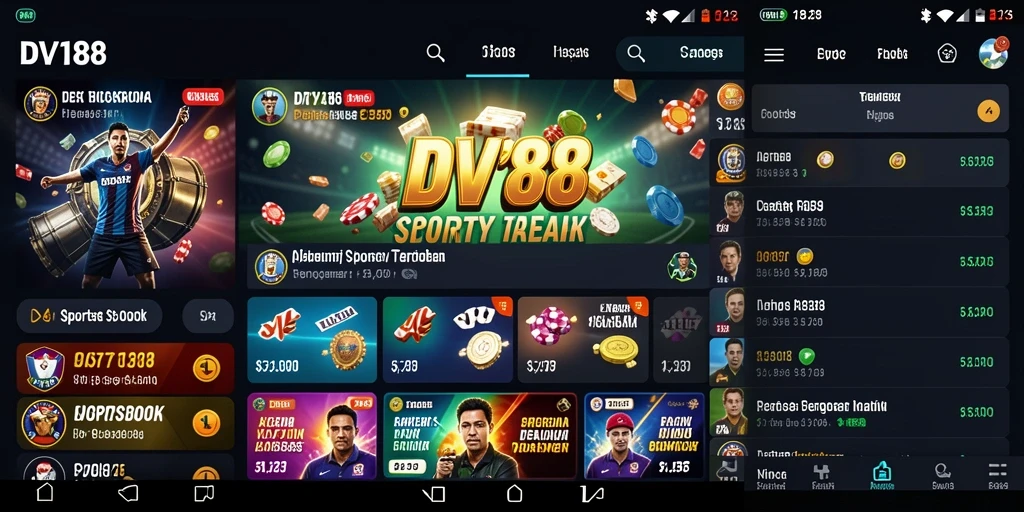 Tampilan gameplay Sportsbook yang menarik di DV188.