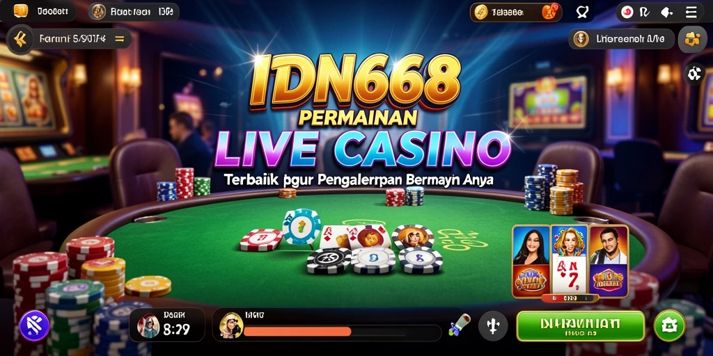 Tangkapan layar IDN668 yang menunjukkan dealer live dalam aksi di permainan.