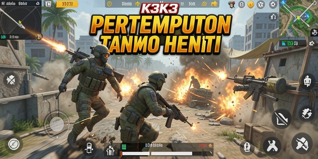 Tampilan gameplay K3K3 yang penuh aksi dan strategi Battle Royale.