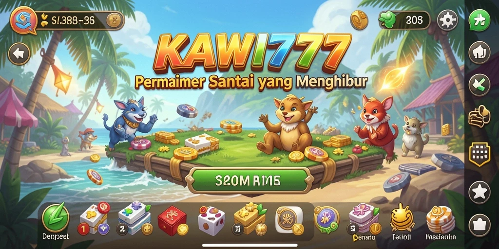Tampilan gameplay KAWI777 yang penuh warna dan menarik.