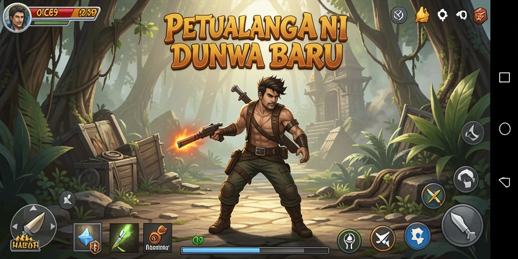 Screenshot gameplay OCE69 menunjukkan aksi petualangan yang seru dan mendebarkan.