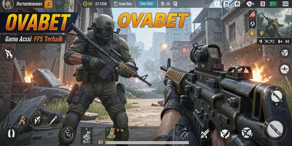 Screenshot menunjukkan aksi menegangkan dalam gameplay FPS OVABET.