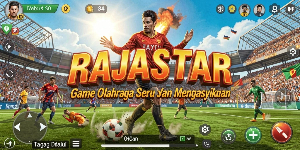 Tampilan luar biasa dari gameplay <strong>RAJASTAR</strong> yang penuh aksi olahraga.