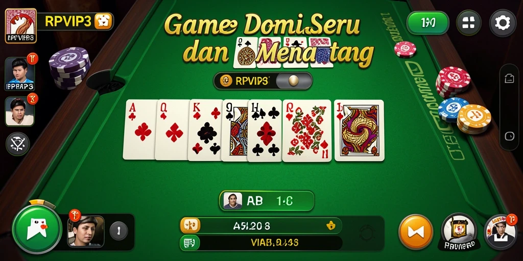 Tampilan gameplay seru RPVIP3 dalam permainan Domino.