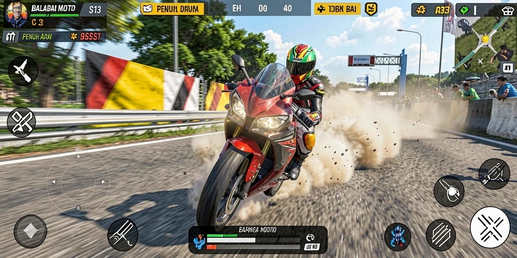 Tampilan gameplay S13 yang menarik dan seru saat balapan.