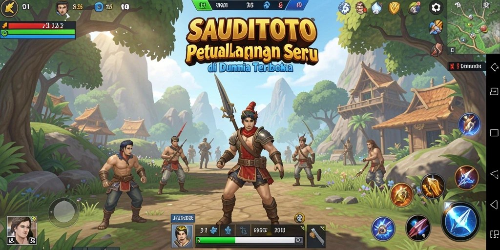 Tampilan gameplay yang menakjubkan dari SAUDITOTO dengan dunia terbuka.