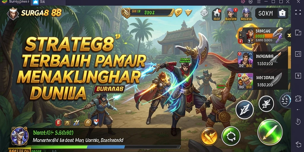 Screenshot gameplay SURGA88 menampilkan pertempuran strategi yang intens.