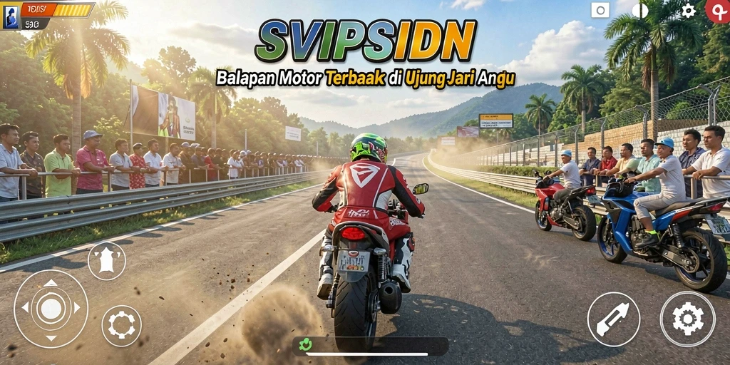 Gameplay mendebarkan dalam balapan motor yang seru.