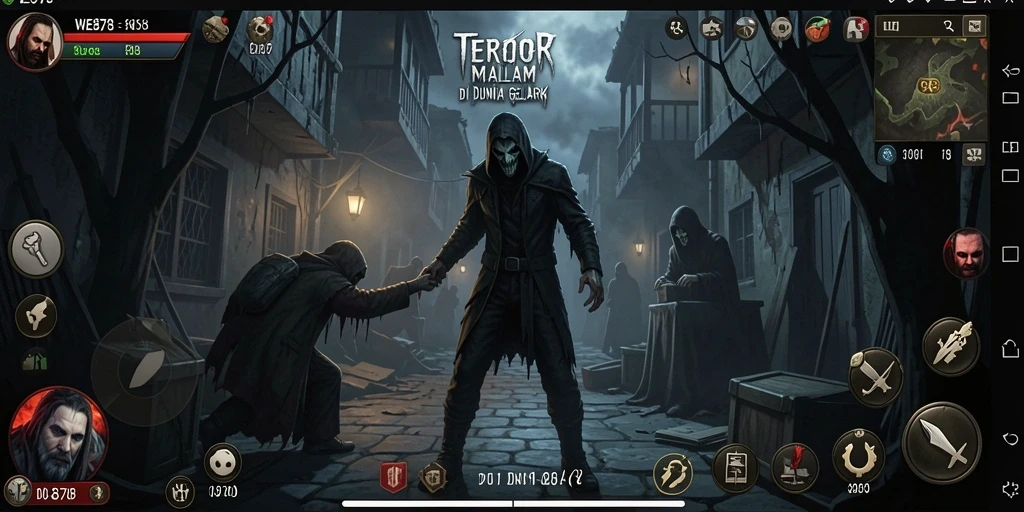 Screenshot gameplay WE878 yang menegangkan dan misterius.